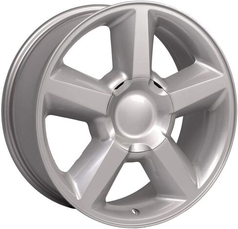 OE Wheels CV83 20 Inch Rims and Tires Fit Tahoe Style 6x139.7 20x8.5 Gloss Silver - Hollander 5308 - TS-37 AT 275/55-20 (Set of 4) in Saudi Arabia
