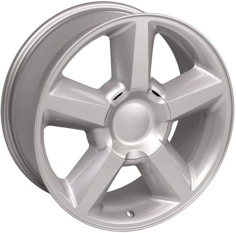 OE Wheels CV83 20 Inch Rims and Tires Fit Tahoe Style 6x139.7 20x8.5 Gloss Silver - Hollander 5308 - TS-37 AT 275/55-20 (Set of 4) in Saudi Arabia