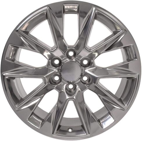 OE Wheels CV26 20 Inch Rims and Tires Fit Silverado 1500 LTZ Style 6x139.7 20x9 Polished - Hollander 5920 - TS-37 AT 275/55-20 (Set of 4) in Saudi Arabia
