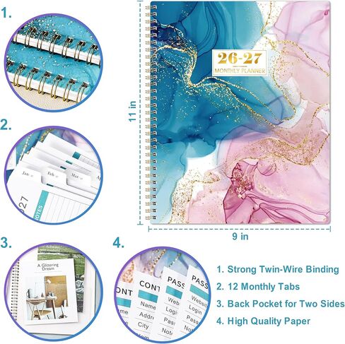 2026-2027 Monthly Planner - Monthly Planner 2026-2027 from Jul. 2026 to Dec. 2027, Academic Planners with Inner Pocket, 8.5" x 11" in Saudi Arabia