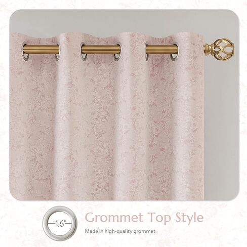 ستائر التعتيم من الجاكار الوردي الزهري بطول 84 بوصة لغرفة المعيشة وغرفة النوم وغرفة زهرة الشنيل سواد الغرفة العازلة للصوت وعازلة للصوت وستائر معالجة النوافذ 2 لوح in Kuwait