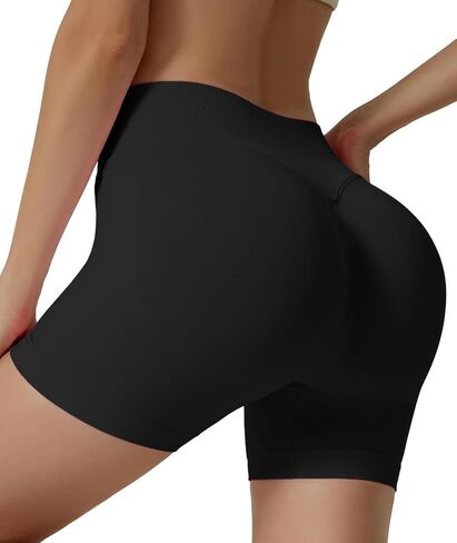 Women Workout Impact Shorts Scrunch Butt Lifting Gym Yoga Seamless Booty High Waisted Hidden Biker Shorts in Saudi Arabia