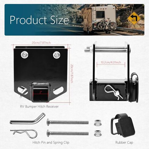 Chelhead RV Bumper Hitch Receiver Heavy Duty 2 Inch Receiver Hitch RV Accessories for RV Owners Towing Trailers Camper Bike Racks Cargo Carriers in Saudi Arabia