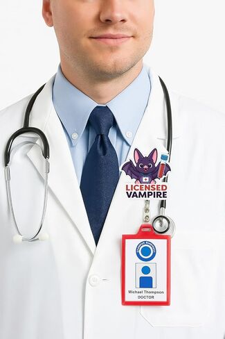 2Pcs Phlebotomy Badge Reel, Accessories ID Clip Funny Licensed Vampire + I Stab People Badge Holder Retractable for Nursing Doctor Student Teacher Healthcare Medical Office Gifts in Saudi Arabia