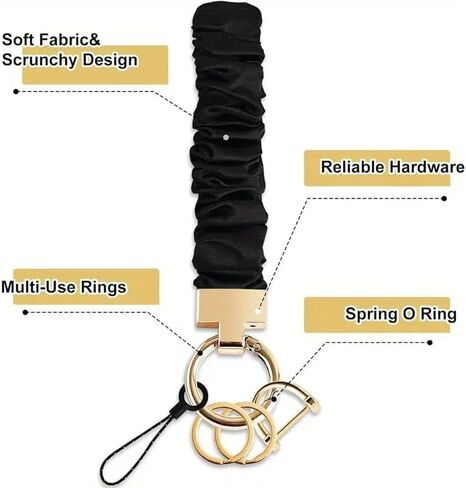 حبل ربطة عنق لبطاقة الهوية/المفاتيح (عبوة من قطعتين) - ربطة عنق للمعلم مع مشبك إغلاق | سوار معصم قابل للتمدد، حلقة على شكل حرف D، مدرس حبل ربطة عنق للجنسين للرجال والنساء ومفاتيح السيارة in Kuwait