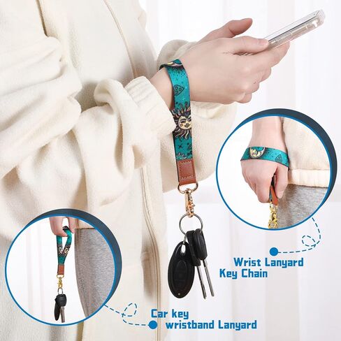 MTLEE 8 Pcs Lanyards Key Chain Lanyard for Wristlet Strap Holder for Men and Women, Keys Strap Neck Detachable, Moon and Sun in Saudi Arabia