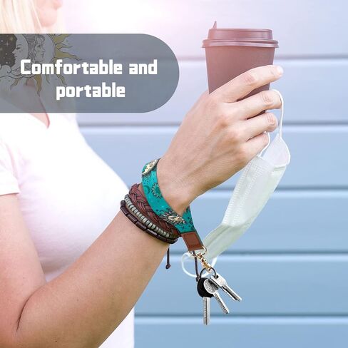 MTLEE 8 Pcs Lanyards Key Chain Lanyard for Wristlet Strap Holder for Men and Women, Keys Strap Neck Detachable, Moon and Sun in Saudi Arabia