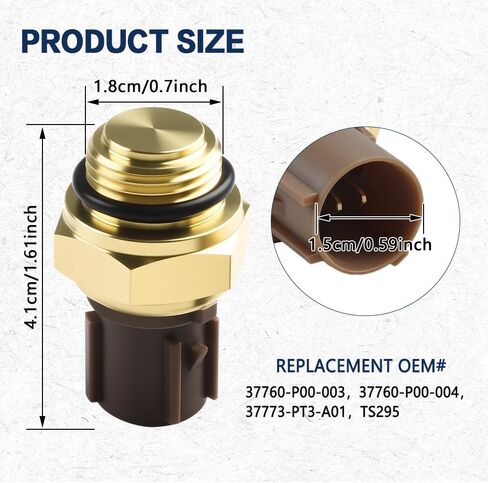 Radiator Coolant Fan Switch, Water Temperature Sensor, Engine Coolant Temperature Sensor Replaces 37760-P00-003, Fan Switch Compatible with Honda Acura CL Integra RSX TL, Civic CR-V Odyssey in Saudi Arabia