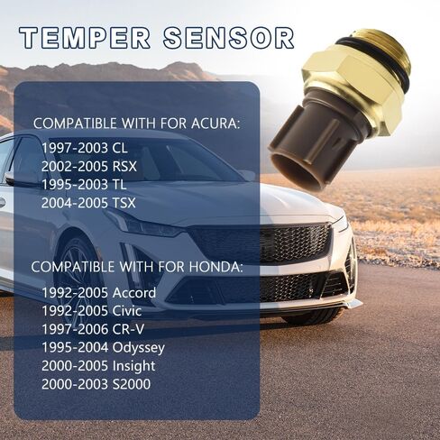 Radiator Coolant Fan Switch, Water Temperature Sensor, Engine Coolant Temperature Sensor Replaces 37760-P00-003, Fan Switch Compatible with Honda Acura CL Integra RSX TL, Civic CR-V Odyssey in Saudi Arabia