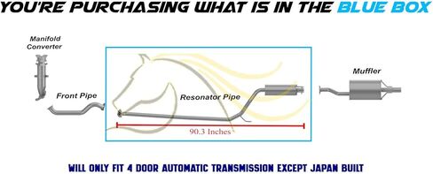 Exhaust Resonator Pipe Compatible for 2006-2011 Honda Civic 1.8L | Stainless Steel | Northeastern Exhaust | Includes Gaskets, Clamp, and Bolt kits | Automotive Replacement Part | Direct Fit in Saudi Arabia