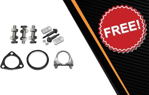 Exhaust Resonator Pipe Compatible for 2006-2011 Honda Civic 1.8L | Stainless Steel | Northeastern Exhaust | Includes Gaskets, Clamp, and Bolt kits | Automotive Replacement Part | Direct Fit in Saudi Arabia