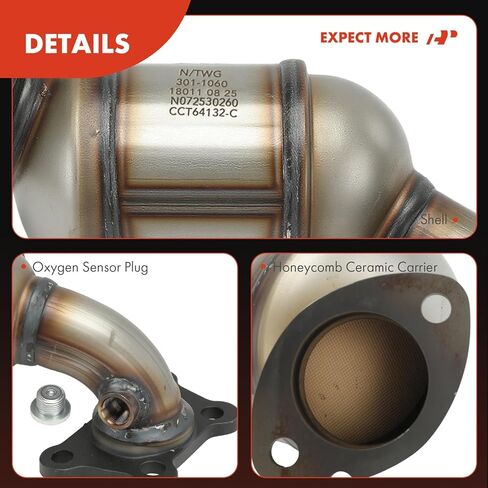 A-Premium Front Left Catalytic Converter with Gasket Kit Direct-Fit Compatible with Chevrolet Equinox & GMC Terrain, 2010 2011, 3.0L, E.P.A. Compliant in Saudi Arabia