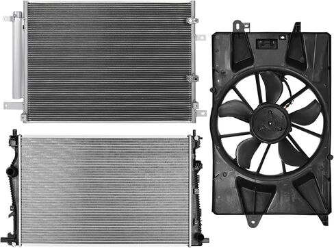 Cooling Fan Assembly Compatible with 2015-2017 for Chrysler for 200 3.6L 2015-2017 for Chrysler for 200 2.4L,Radiator Fan Direct Fit Replacement for Engine Cooling Fan & Radiator & A/C Condenser in Saudi Arabia