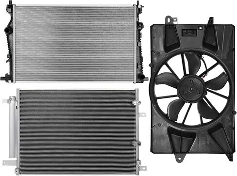Cooling Fan Assembly Compatible with 2015-2017 for Chrysler for 200 3.6L 2015-2017 for Chrysler for 200 2.4L,Radiator Fan Direct Fit Replacement for Engine Cooling Fan & Radiator & A/C Condenser in Saudi Arabia