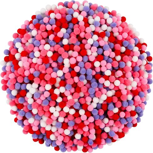 Qumenan 1500 Pieces St. Patrick's Day Pom Poms Green White Small Fluffy Pom Balls Bulk for Crafts Making DIY Hobby Arts Holiday Decorations Supplies (5colors, 1 cm ) in Saudi Arabia