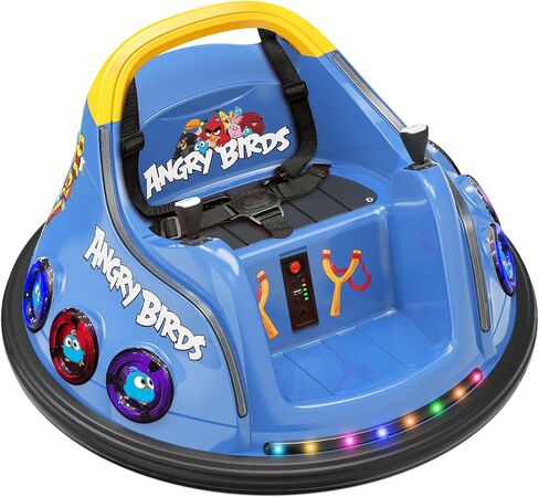 ANPABO 12V Toddler Bumper Car w/ 360° Spins, Remote Control, Rainbow Lights & Bluetooth, 5-Point Seat Belt, 3 Speeds, Bumper Car for Toddlers, Blue in Kuwait