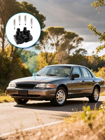 FD487 قطعتان من ملف الإشعال و8 قطع شمعات إشعال (4.6 لتر 5.0 لتر) لسيارة فورد كراون فيكتوريا E-150 إكسبيديشن F-150 F-250 جراند ماركيز موستانج إكسبلورر، لسيارة لينكولن ميركوري كوغار جراند 1991-2001 in Saudi Arabia