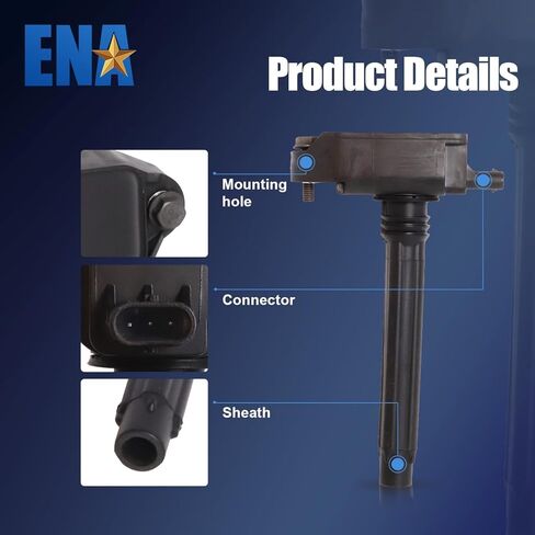 ENA Set of 6 Ignition Coil Pack Compatible with Jeep Chrysler Dodge Pacifica Voyager Durango Ram Grand Cherokee Wrangler V6 3.6L 2016 2017 2018 2019 2020 Replacement for UF807 68223569AB 68223569AC in Kuwait