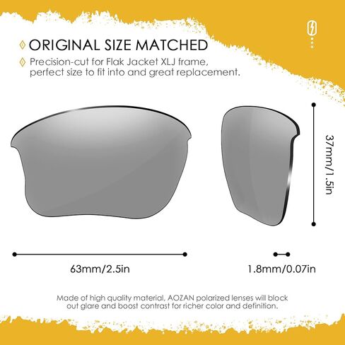 ANSI Z87.1 Replacement Lenses For Oakley Flak Jacket XLJ OO9009 Sunglasses - Gainsboro in Kuwait
