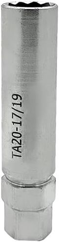 TA20-17/19 10 Point Spline Lug Nut, 17mm + 19mm Hex Drive Splined Nut Wheel Key Lock Tool Socket for Passenger Cars, Small SUVs in Saudi Arabia