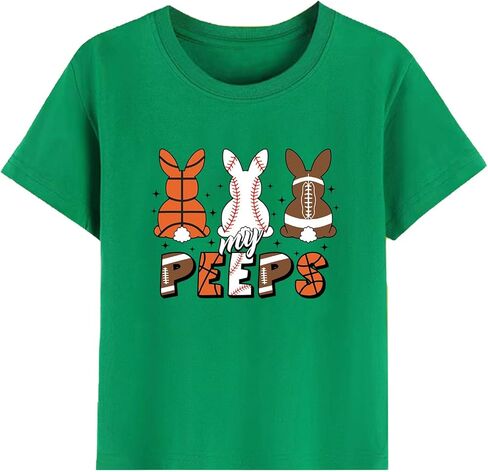 Kids Easter Shirts Toddler Bunny Tshirts Baseball Tees Cotton Short Sleeve Tops 2-10 Years in Saudi Arabia