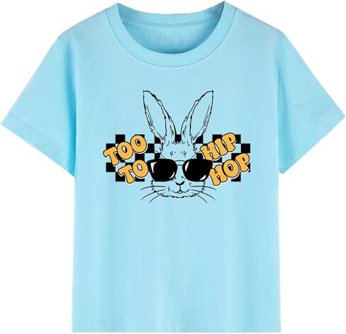 Kids Easter Shirts Toddler Bunny Tshirts Baseball Tees Cotton Short Sleeve Tops 2-10 Years in Saudi Arabia
