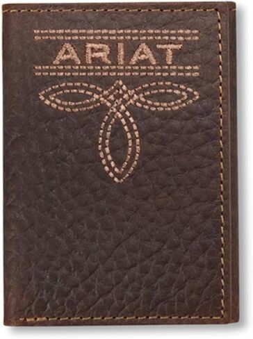 ARIAT Men's Bug Stitch Trifold Wallet with Embossed Patch in Saudi Arabia