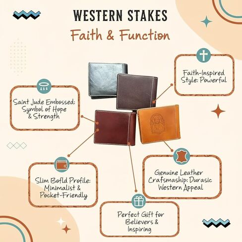 Western Leather Wallet for Men – Embossed Rooster Design – Classic Bifold Style with Tooled Texture in Saudi Arabia