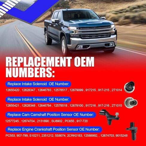 SMMS 12655421 طقم مستشعر موضع عمود الحدبات للسحب والعادم متوافق مع 2.0L / 2.2L / 2.4L GM Chevy Malibu HHR Buick Pontiac استبدال OE 12655420 917-720 in Saudi Arabia