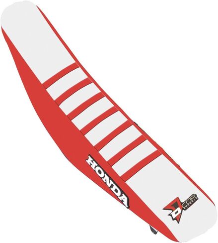 D'cor Visuals Gripper Seat Cover - Honda (RED/White with RED Ribs) for 13-16 Honda CRF450R in Kuwait