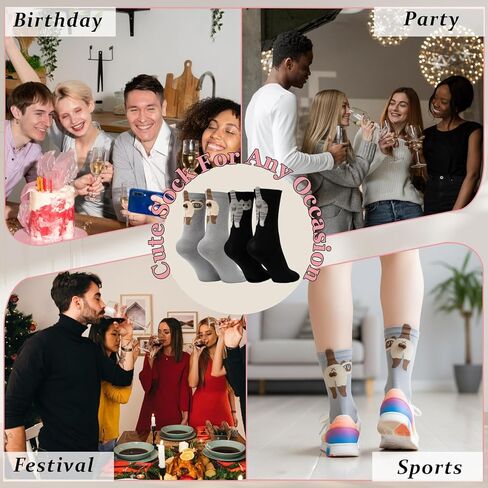 KUNAL 4 Pairs Cat Socks with Balls, Cute Cat Socks with Balls, Cotton Fun Animal Mid-Tube Sock in Saudi Arabia