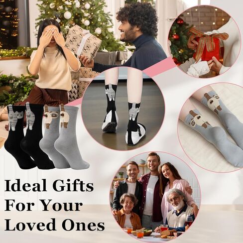 KUNAL 4 Pairs Cat Socks with Balls, Cute Cat Socks with Balls, Cotton Fun Animal Mid-Tube Sock in Saudi Arabia