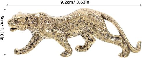 VOSAREA Brass Statue Retro Leopard Statue Desktop Leopard Figurine Desktop Table Top Ornament Decoration in Saudi Arabia