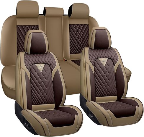 Car Seat Covers for Ford Ranger 1998-2011 2019-2025,Breathable Nappa Leather Car Seat Protector,Full Seat Cover Automotive Seat Cushion with Airbag Compatible(5 Seats,Black-Red) in Saudi Arabia