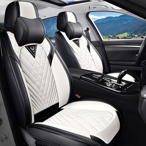 Car Seat Covers for Ford Ranger 1998-2011 2019-2025,Breathable Nappa Leather Car Seat Protector,Full Seat Cover Automotive Seat Cushion with Airbag Compatible(5 Seats,Black-Red) in Saudi Arabia