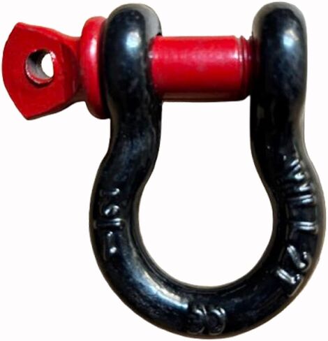 تكبل حلقة D 1/2 بوصة للخدمة الشاقة قطعة واحدة من الأغلال 8 طن (17700 رطل) أقصى قوة للكسر مع دبوس 0.98 بوصة لحزام السحب ونش استعادة المركبات على الطرق الوعرة in Kuwait