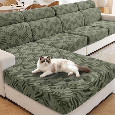 أغطية وسائد الأريكة القابلة للتمدد من JIVINER، غطاء وسادة هندسي للكرسي ذو المقعد المحبوب ووسادة مقعد الأريكة وواقي الأثاث مع قاعدة مرنة وحزام مانع للانزلاق (3 قطع أغطية مقاعد، رمادي داكن) in Kuwait