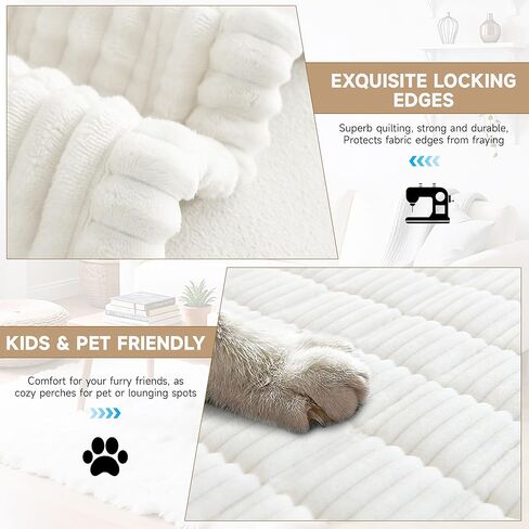 غطاء أريكة OTOB للكلاب قابل للغسل في جميع الفصول، أغطية أريكة ناعمة من القطيفة غير قابلة للانزلاق لأريكة سرير الكلب، غطاء حماية مريح وصديق للأثاث للحيوانات الأليفة (كريمي، 23.6 بوصة × 47.2 بوصة) in Kuwait