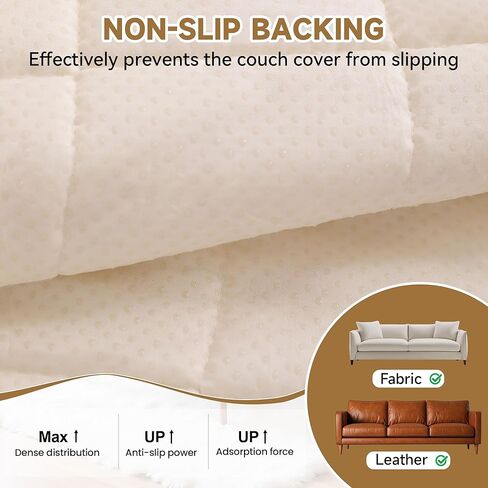 غطاء أريكة OTOB للكلاب قابل للغسل في جميع الفصول، أغطية أريكة ناعمة من القطيفة غير قابلة للانزلاق لأريكة سرير الكلب، غطاء حماية مريح وصديق للأثاث للحيوانات الأليفة (كريمي، 23.6 بوصة × 47.2 بوصة) in Kuwait