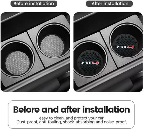 2Pcs Car Cup Holder Coaster for GMC Sierra Yukon Acadia AT4 Accessories Auto Anti Slip Cup Holder Insert Coaster Car Interior Accessories (for AT4) in Saudi Arabia