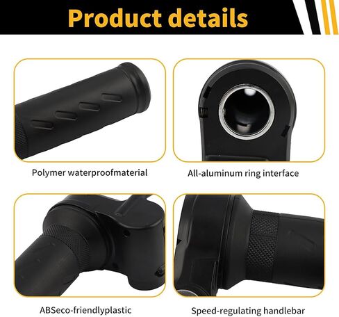 EBike 20X Full Twists Throttle, 3 Pin EBike Throttle Grip with Waterproof Joint, Right Hand Full Twists Throttle, 12V-72V EBikes Throttle Grip for Scooters and Electric Bicycles (COLOR:22mm/0.87in) in Saudi Arabia