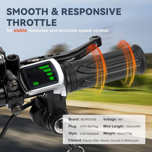 Full Twist Throttle for Ridstar Q20/Q20Lite/Q20Pro/H20/H26Pro/H20 with LED Display Key Lock Waterproof Ebike Quick Throttle Grips Kit for Electric Dirt Bike Scooter Mountain Bike Ebike in Saudi Arabia