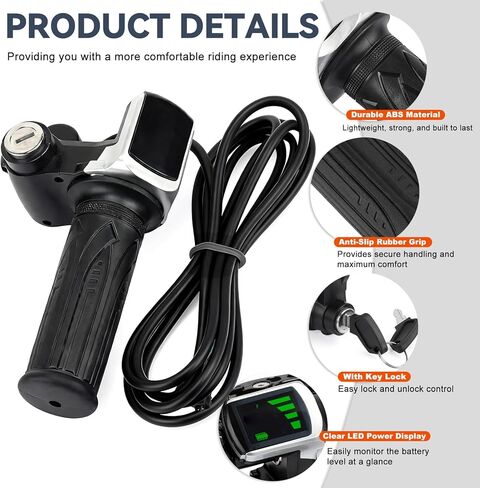 Full Twist Throttle for Ridstar Q20/Q20Lite/Q20Pro/H20/H26Pro/H20 with LED Display Key Lock Waterproof Ebike Quick Throttle Grips Kit for Electric Dirt Bike Scooter Mountain Bike Ebike in Saudi Arabia