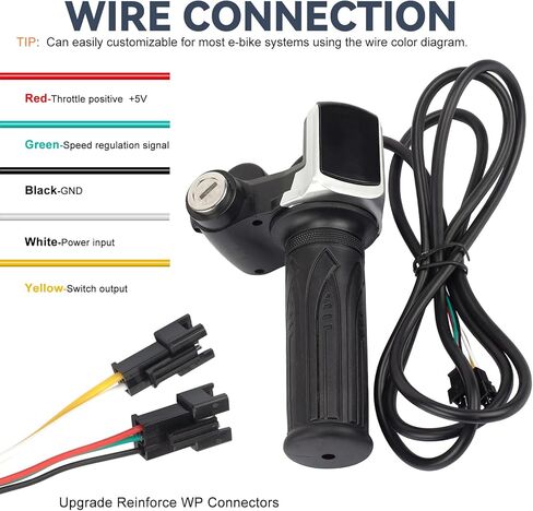Full Twist Throttle for Ridstar Q20/Q20Lite/Q20Pro/H20/H26Pro/H20 with LED Display Key Lock Waterproof Ebike Quick Throttle Grips Kit for Electric Dirt Bike Scooter Mountain Bike Ebike in Saudi Arabia