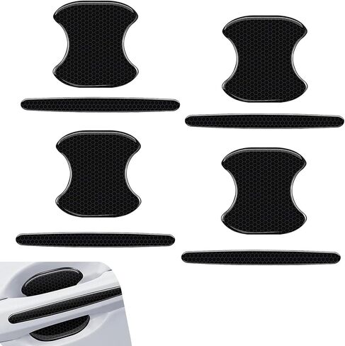 8 PCS Car Door Handle Protector, Universal Anti-scratches Car Door Protective Films, Self-adhesive Handle Bowl Guard Sticker, for Most Cars (Carbon Fiber Black) in Saudi Arabia