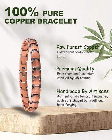 MagEnergy Copper Bracelets for Women, 100% Solid Copper Bracelets, Pure, Raw Handmade Copper Jewelry Gifts in Saudi Arabia