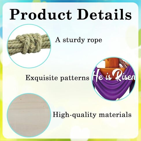 He is Risen Easter Wooden Wreaths, 12 Inch Bunny Eggs Cross Wood Wreath Decorations, Easter Jesus Lily Front Door Wall Hanging Signs for Spring Holiday Festival Indoor Outdoor Farmhouse Home Decor in Kuwait