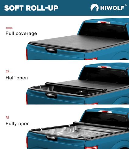 Soft Roll Up Truck Bed Tonneau Cover Fits 2020-2026 Gladiator JT 5ft Bed (60.3") w/Track System | PR3 | in Saudi Arabia