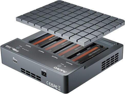 MAIWO 40Gbps M.2 NVMe SSD Enclosure USB4 Type-C to 2280 NVMe Adapter Built-in Turbo Fan Support Thunderbolt3/4 USB4/3.0/2.0 Tool Free 8TB Capacity Aluminum Alloy Case (K1695F) in Kuwait