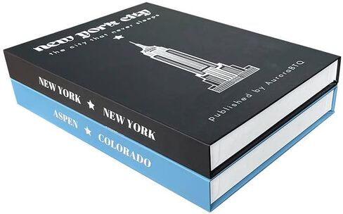 قطعتان من كتاب Preppy للديكور، كتاب مزيف، كتاب مزخرف أنيق ومبتكر، كتاب زائف للمنزل والمكتب، كتاب Preppy Teen College Dorm Coffee Table Book، كتب تزيين السفر للديكور in Kuwait